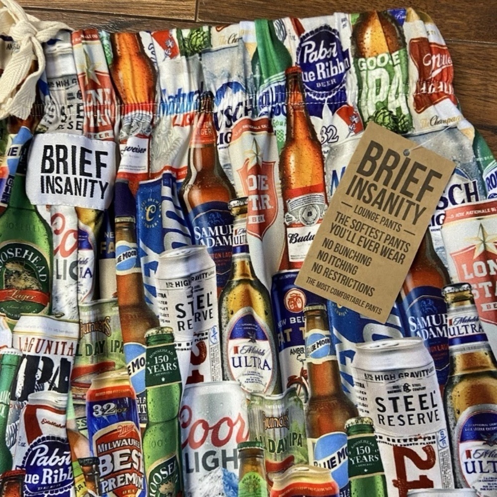 NWT Brief Insanity Beers of America Pajama Lounge Pants Size XL - Picture 2 of 4